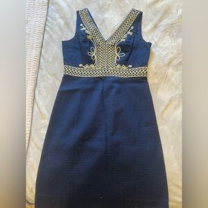 Lilly Pulitzer Navy and Gold Mini Dress